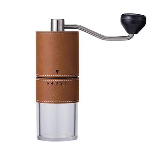 Generisch Handkaffeemühle mit Stahlgrat, Lederüberzug