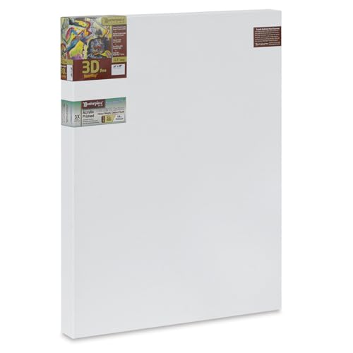 MASTERPIECE 45851 3D Pro 2.5" Deep Sausalito Heavy Weight and Texture 14 oz Cotton Stretched Canvas 24" x 30"