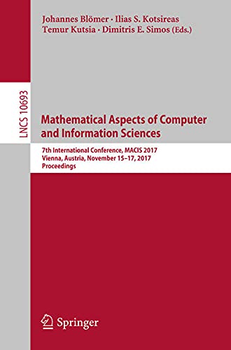 Buy Mathematical Aspects of Computer and Information Sciences — BookShops.in