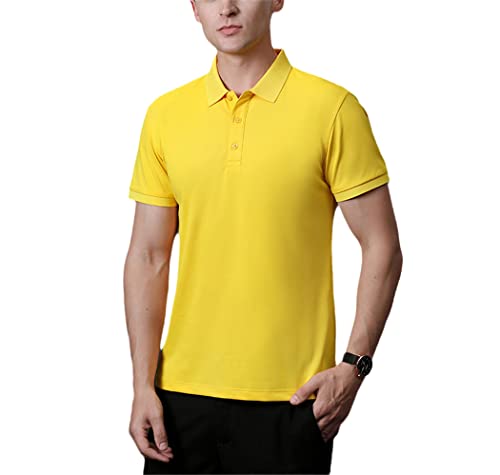 Polo homme jaune uni pour les vacances d'été et sorties décontractées
