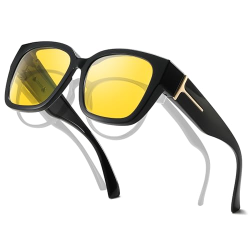 Image of LVIOE Blue Light Blocking Over Glasses Computer Gaming Phone TV Eyeglasses Reduce Eyestrain Improve Sleep Quality LB7511Y