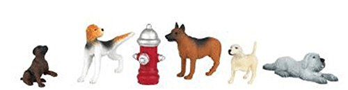 Chiens Scenescape avec borne d'incendie pour décor de modélisme ferroviaire et diorama