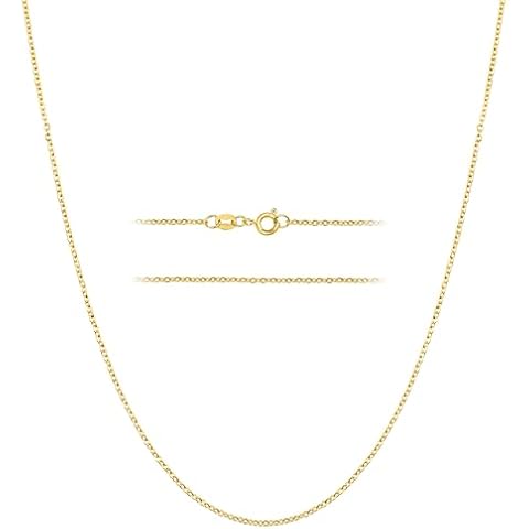 KISPER 24k Gold Cable Link Chain Necklace – Thin, Dainty, Gold Plated Stainless Steel Jewelry for Women & Men with Spring Ring Clasp, 18” Cover