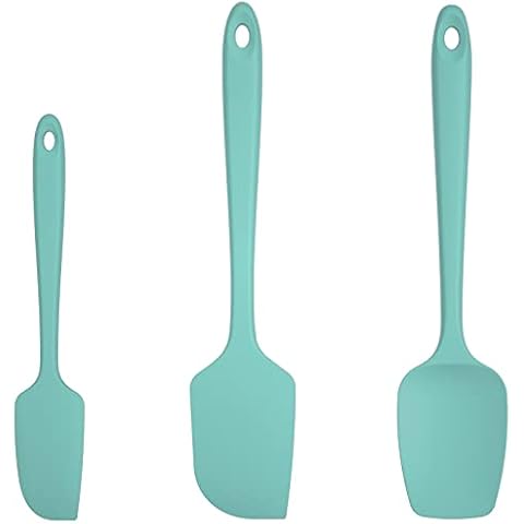 U-Taste Silicone Spatula Set, 600ºF High Heat Resistant, Seamless Food Grade Flexible Rubber Kitchen Cooking Mixing Baking Scraper for Nonstick Cookware Set of 3 (Aqua Sky) Cover