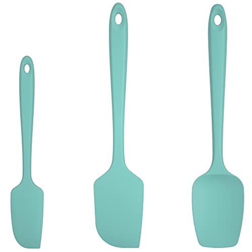 Image of U-Taste Silicone Spatula Set, 600ºF High Heat Resistant, 3-Pcs, Aqua Sky