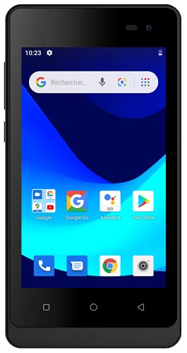 Logicom - Téléphone Portable débloqué 4G avec Reconnaissance faciale - Smartphone Le Wave - (Écran 4'' Pouces - 8 Go - Double Nano-SIM - Android 11 Go Edition) Noir