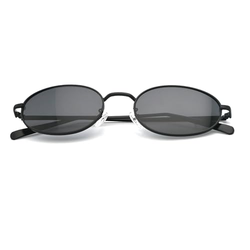 Image of Retro Oval Sunglasses for Women Men Trendy Gold Sun Glasses Vintage Metal Frame Shades