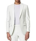2 Piece Mens Suit Ivory Prom Suits Homecoming Outfit Regular Fit Men's Dress Jacket Pants Set Size XXL