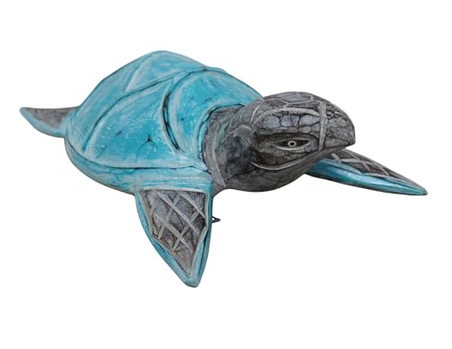 Estatua de Tortuga Decorativa de Madera Tallada a Mano miniatura 3