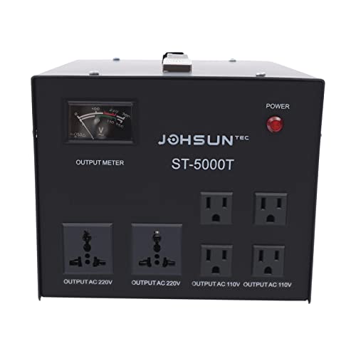 5000 Watt Voltage Transformer Converter 5KW Step Up/Down Transformer Regulator/Stabilizer 120V-220V 220V-110V Voltage with Builtin Regulator for Air Conditioners Refrigerators Washing Machines