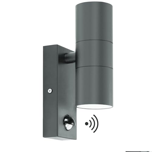 Kerry Outdoor Wall Light with Sensor Mains Powered Up Down Anthracite