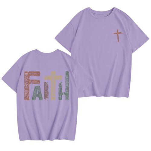 Image of Jesus Shirt for Girls Christian Faith Tshirts Kids Cute Bible Verse Graphic Tees Inspirational God Religious Clothes