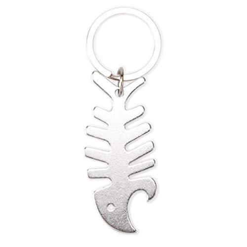 BigBuy Accessories 143902, Llavero enrollacables y abridor Unisex-Adult, Plateado, 2.5 x 6.7 x 0.3 cm
