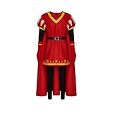 SFWXCOS Men's King's Cosplay Costume Outfits King Red Claok Robe with Hat Halloween Fancy Dress (L, Red)