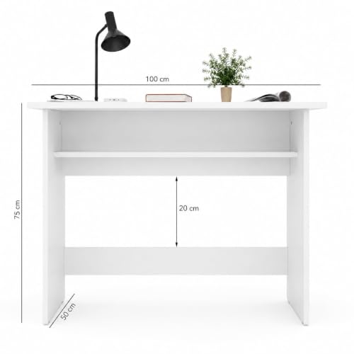 Image of Engineered Wood Ergonomic Prime Desk, Set of 4, White
