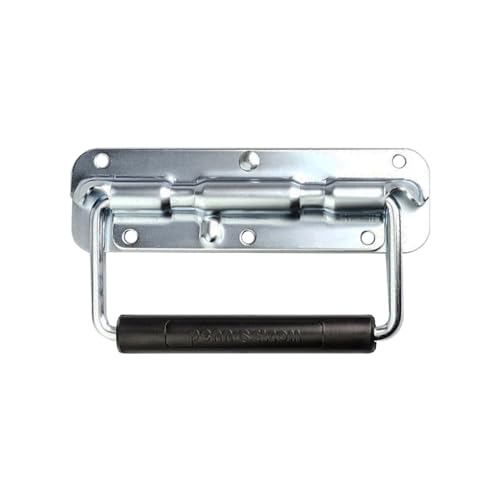 Image of PENN ELCOM Flight Flight Case Sprung Surface Handle with 15mm Grip (14 * 8.1 * 14) Alloy Steel | DJ Cases | Sliver