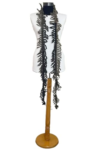 Fern Leaf Crochet Necklace Scarf4