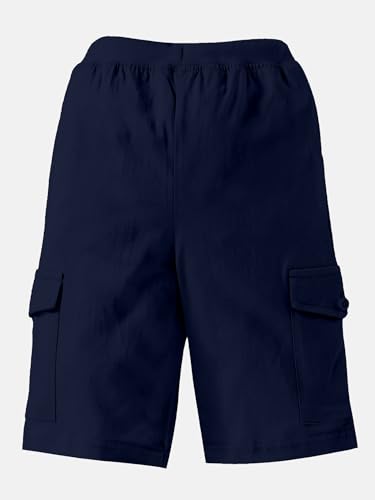 Image of KiddoPanti Boys Knit Solid Cargo Shorts | 100% Cotton | Comfortable Rib Waistband | 2 Front Pockets & 2 Cargo Pockets | Sport Bermuda Half Pant for Boys