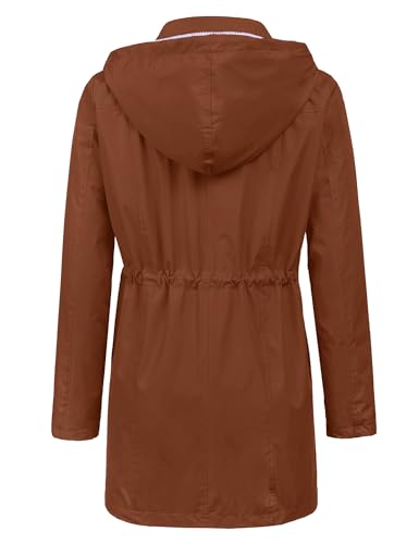 Image of LOMON Raincoat Women Waterproof Long Hooded Trench Coats Lined Windbreaker Travel Jacket S-XXL