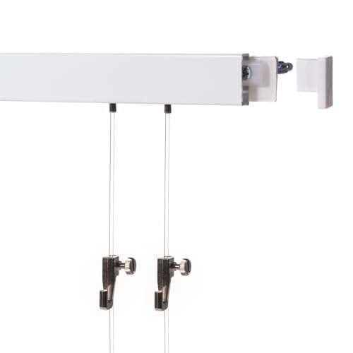 2 Meter (1 x 2m) SOFT-RAIL Bilderschienen Set BUDGET (M) Weiß beschichtet versch. Längen und Farben
