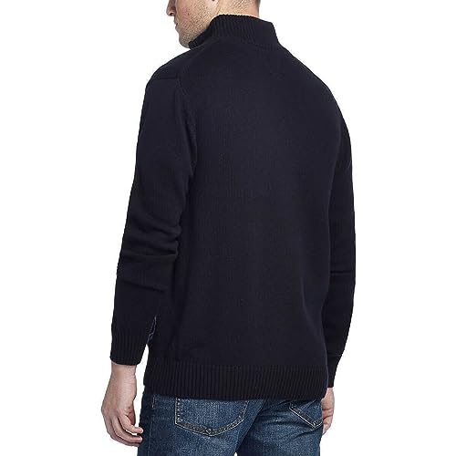 Weatherproof Vintage Mens Quarter Zip Pullover Fairisle Sweater, Black, Small2