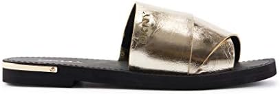 DKNY Women's Isha Flat Sandal, Platinum, 6 | Image 4