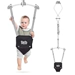 FUNLIO Baby Door Jumper for 6-24 Months (with Door Clamp), Baby Jumper Doorway with Strong Spring & Adjustable Strap, Portable Infant Door Bouncer, Bearing 40 Lbs, CPC & CE Certified- Black