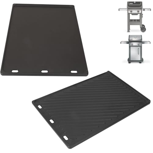 7637 Spirit Griddle Insert for Weber Spirit 2 Grill Parts GS4 Spirit II/I 200 SER E210 Weber Spirit 200/300(2025) Replacement for Webber Grill Accessories Spirit Reversible Griddle Plate Cast Iron 1PC