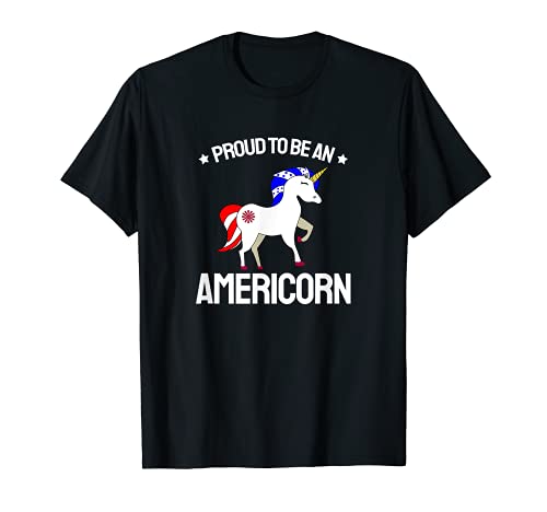 4th of July USA Patriotic Unicorn - Proud to be An Americorn Camiseta