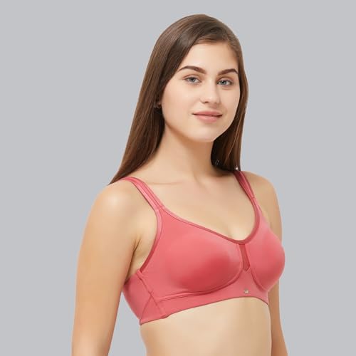 Image of SOIE Women Solid Full Coverage Polyamide Spandex Minimiser Non Padded Non Wired Bra Combo Pack of 2