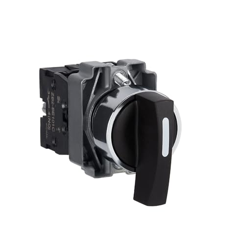 Sélecteur noir Ø22 mm 3 positions XB2BJ33 pour tableau de commande