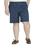 IZOD Men's Big & Tall Big and Tall Saltwater Stretch 9.5' Chino Printed Shorts, Cadet Navy...