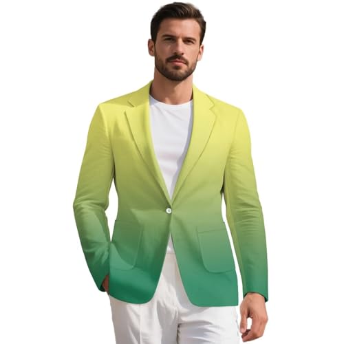 Gradient Blazers for Men One Button Casual Suit Coat with Lining, Soft, Breathable, Comfort, for Business Casual Wear