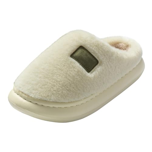 SHOBDW Pantuflas de Algodón Cmodas y Suaves para Casa, Zapatillas Peluche Acogedoras Calientes Invierno Otoo Interior, Zapatos Suela Antideslizantes Silenciosas Duraderas