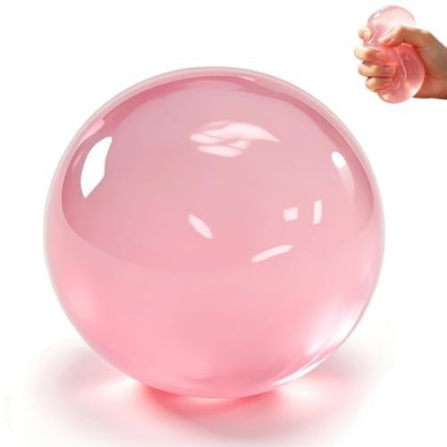 Image of Coconut Oil Squishy Stress Ball, Coconut Oil Ball - Formable No-Rebound Coconut Oil Stress Ball, Stress Relief Ball for Adult Calming Desk Decor Anxiety Relief Gifts (Pink Ball)