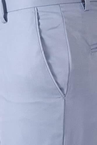 Image of MALENO Men's Slub Effect Solid Trouser | Classic Slim Fit Formal Trousers for Men | Slim Fit Trousers for Men