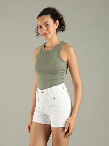 Image of Slim Fit Cotton Crew Neck Tank Top