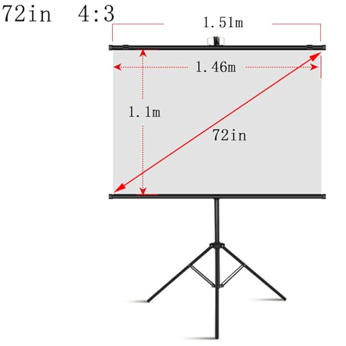 Pantalla portátil para proyector con trípode 72 pulgadas 4:3 miniatura 7