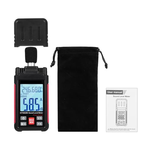 Medidor Decibelios, Medidor de decibelios Medidor de nivel de sonido Medidor SPL portátil 30-130dB Ruidometro con medición de temperatura y humedad