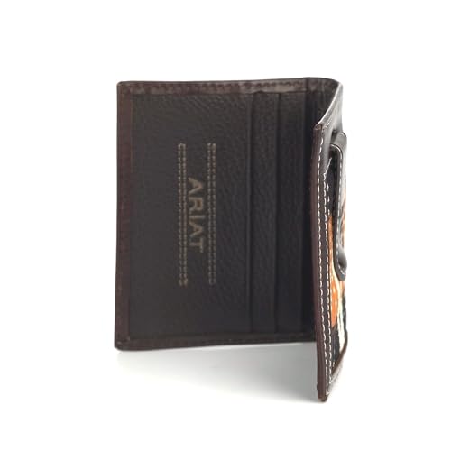 ARIAT Money Clip Southwest Fabric Wallet, Brown3