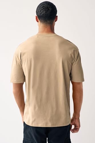 Image of Urbano Fashion Men's Solid Round Neck Oversized Half Sleeve Cotton T-Shirt