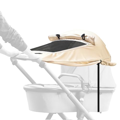 WD&CD Parasoles para Silla de Paseo, Protección Solar Funda para Cochecito de Bebé, Toldo Respirable Universal para Bebés Cochecitos  Parasol Ajustable con Protección UV 50+, Beige
