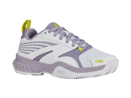 K-Swiss Tênis feminino SpeedEx Padel, Branco/glicínia/prímula, 40