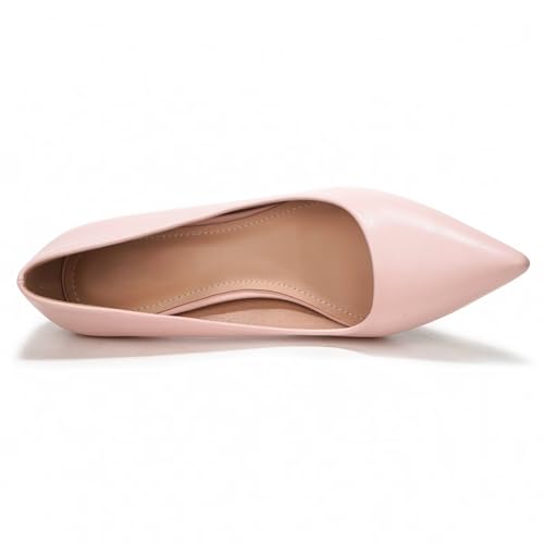 Image of Women's Low Kitten Heel Pumps Classic Fashion Dress Pumps Simple Heeled Shoes for Office Work