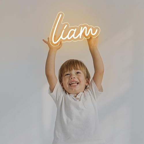 Image of Liam Name Neon Sign,LED Liam Name Neon Light for Kids Bedroom,Birthday Liam Party Decoration,Neon Sign Customizable for Wall Decor Personalized Name for Boy,Size 11.8 * 7.9 inches(JTLD097)