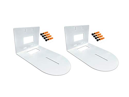 2 Pack | Universal Wall Camera Mount for PTZOptics HuddleCamHD Bracket | HuddleCamHD Cameras, PTZ Optics Camera, Compatible with Sony Panasonic & More | Hardware Included Fast Mounting Small | White