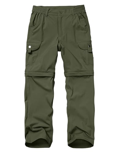 Kids' Cargo Pants, Boys Convertible Hiking Pants, Boy Zip Off Outdoor Casual Pants Quick Dry Climbing Trousers for Youth