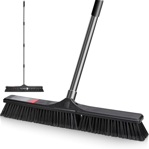 MASTERTOP Balai de jardin robuste, grand balai rigide d'extérieur avec tête de brosse de 61 cm de large, brosse de cour pour récurer l'allée, la cour, le carrelage, le jardin, l'entrepôt, diverses MASTERTOP Balai de jardin robuste, grand balai rigide d'extérieur avec tête de brosse de 61 cm de large, brosse de cour pour récurer l'allée, la cour, le carrelage, le jardin, l'entrepôt, diverses