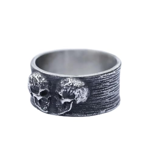 Generic New Men's Ring New Creative Designs Double Headed Skull Ring For Men Gothic Punk Jewelry Vintage, 7