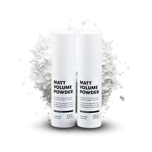 O.C. HAIRCARE Polvere per styling – Set di 2 pezzi – Polvere per capelli sottili e fini – con effetto opaco – Polvere per styling per la massima stabilità – Consigliato dai saloni leader – Volume